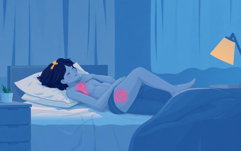 Ilustração médica representando dor neuropática noturna